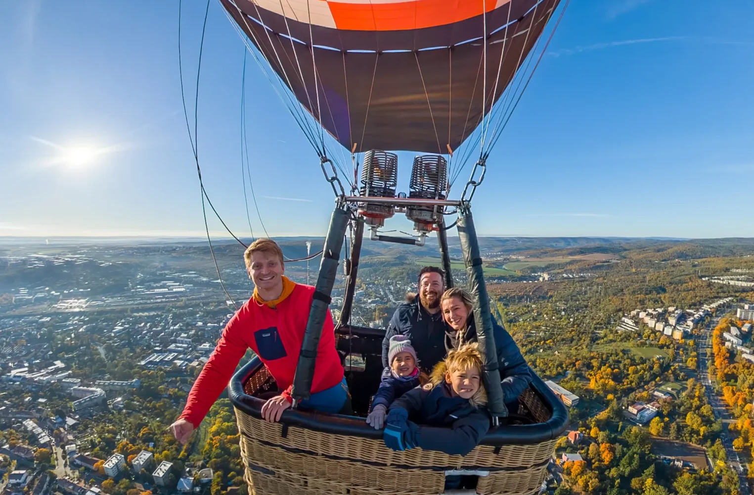 vyhlídkový let balonem Pohled na vyhlídkový let balonem nad Brnem